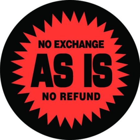 2In No Exchange As Is Sticker