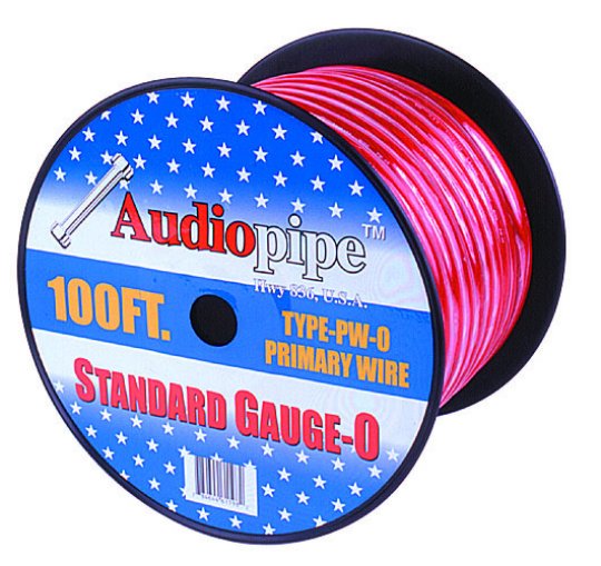 APipe 25ft Roll 0 ga Red Power Wire 4