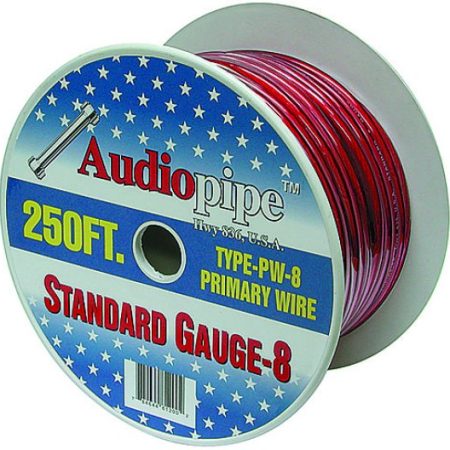 APipe 250ft Roll 8 ga Black Power Wire