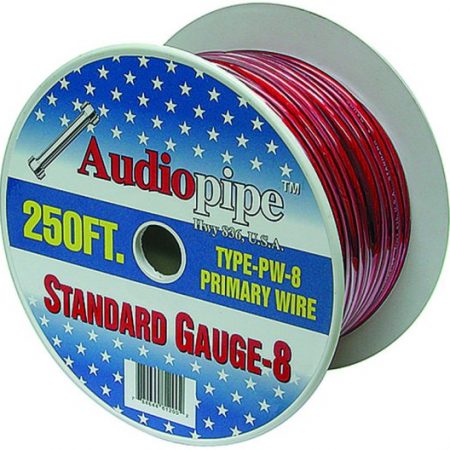 APipe 250ft Roll 8 ga Red Power Wire  1
