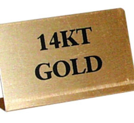 14Kt Gold Polished Metal Showcase Sign