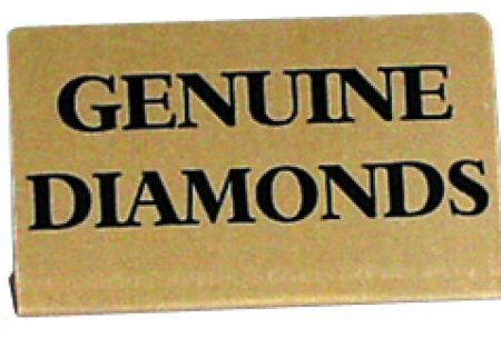 Genuine Diamonds Metal Showcase Sign