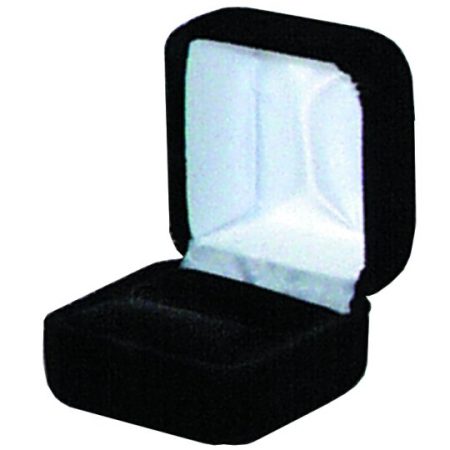 Velvet Ring Box  Black DOZEN (YR3-BK)