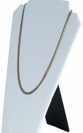 Leatherette Necklace Chain Disp White