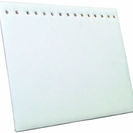 Leatherette/15 Hook Chain Disp/ White