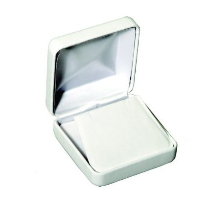 White Leatherette  Earring Box