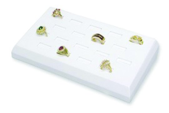 18 Slot Ring Tray White