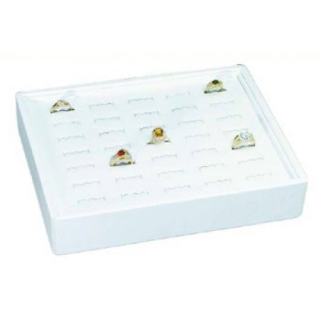 Stackable 35 Slot Ring Tray  White