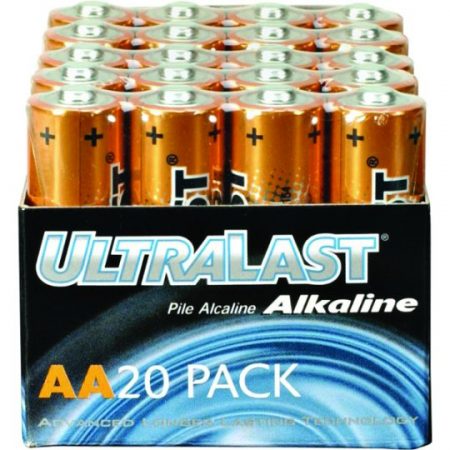 UltraLast AA Alkaline Battery Bulk 20 PK