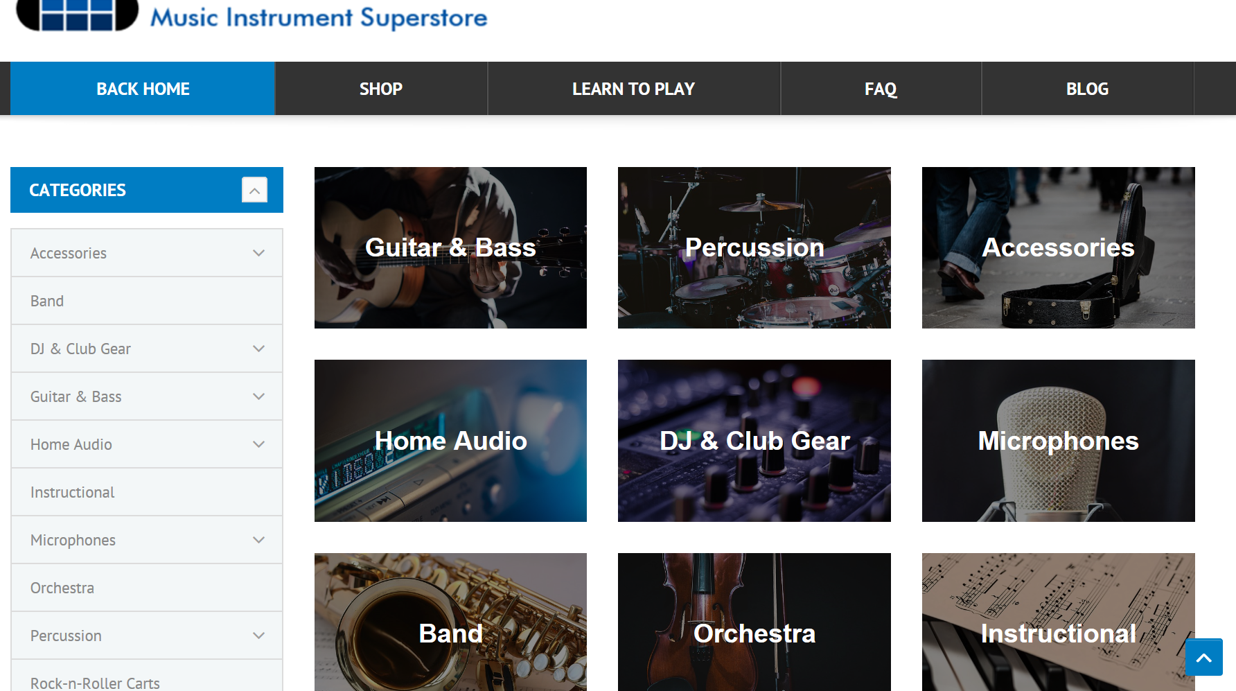 web build music instrument store