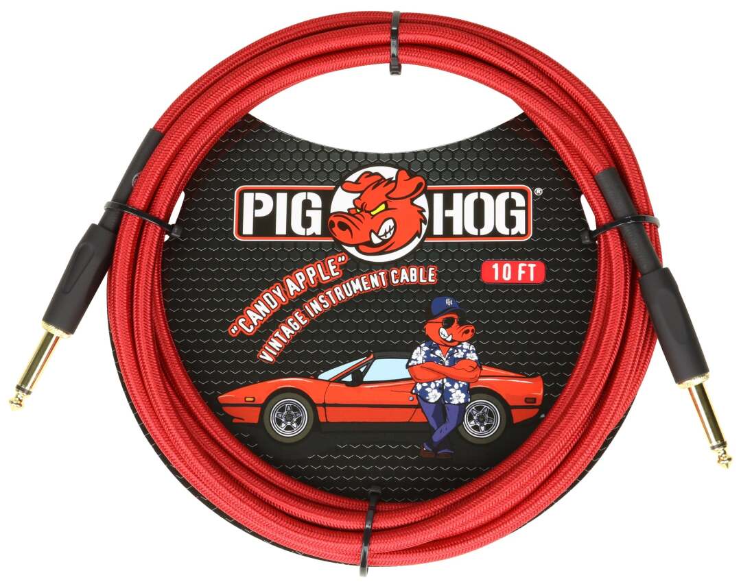 Pig Hog PCH10 Instrument Cable. 10' - Candy Apple Red