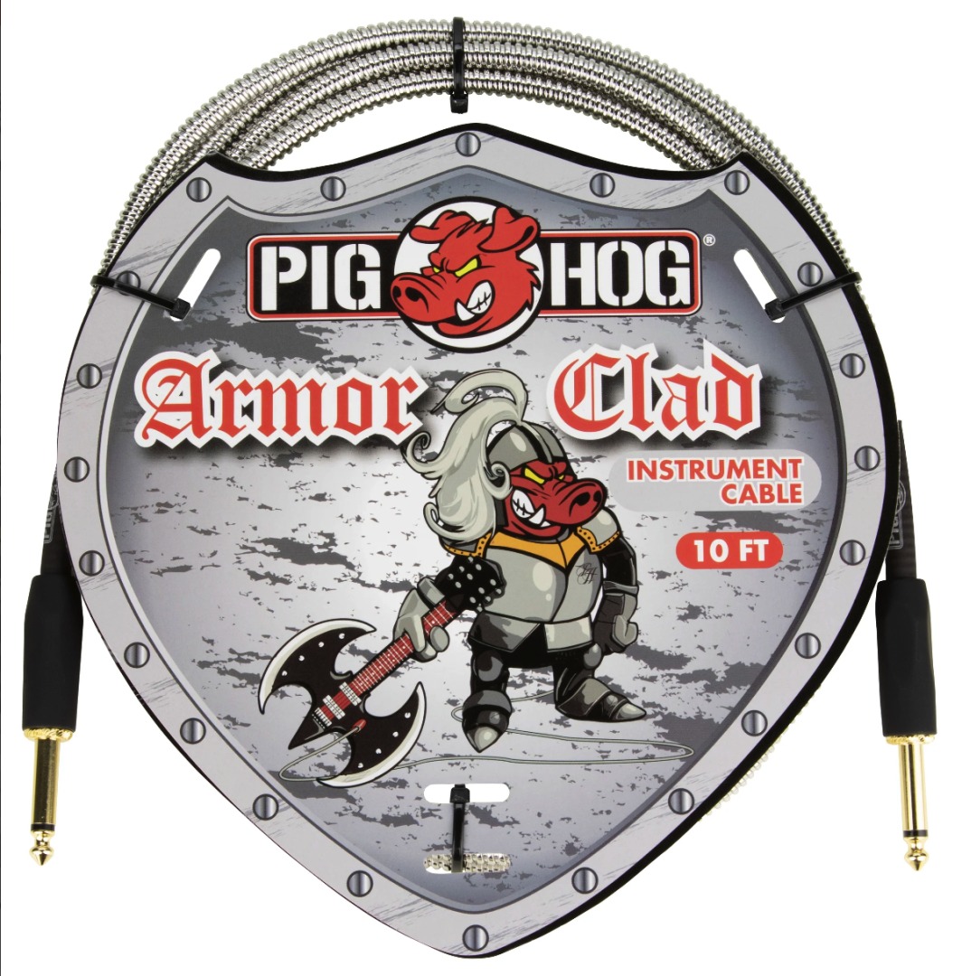 PIG HOG "ARMOR CLAD" INSTRUMENT CABLE, 10FT