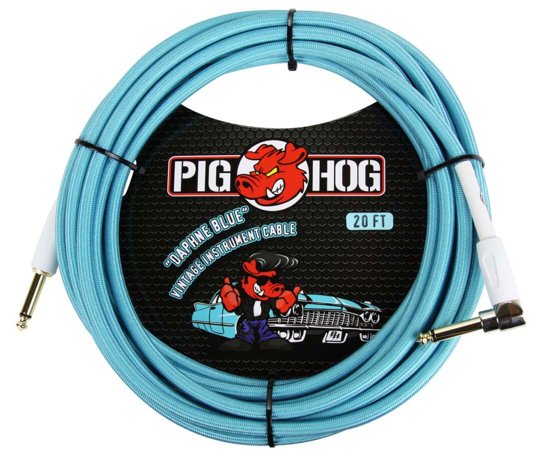 Pig Hog PCH20 Instrument Cable - Daphne Blue Right