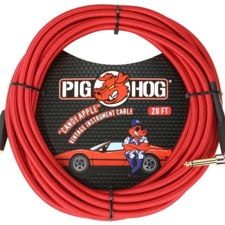 Pig Hog PCH20 Instrument Cable - Candy Apple Red Right