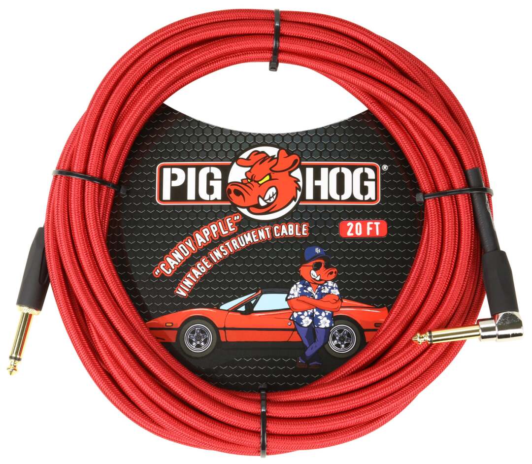 Pig Hog PCH20 Instrument Cable - Candy Apple Red Right