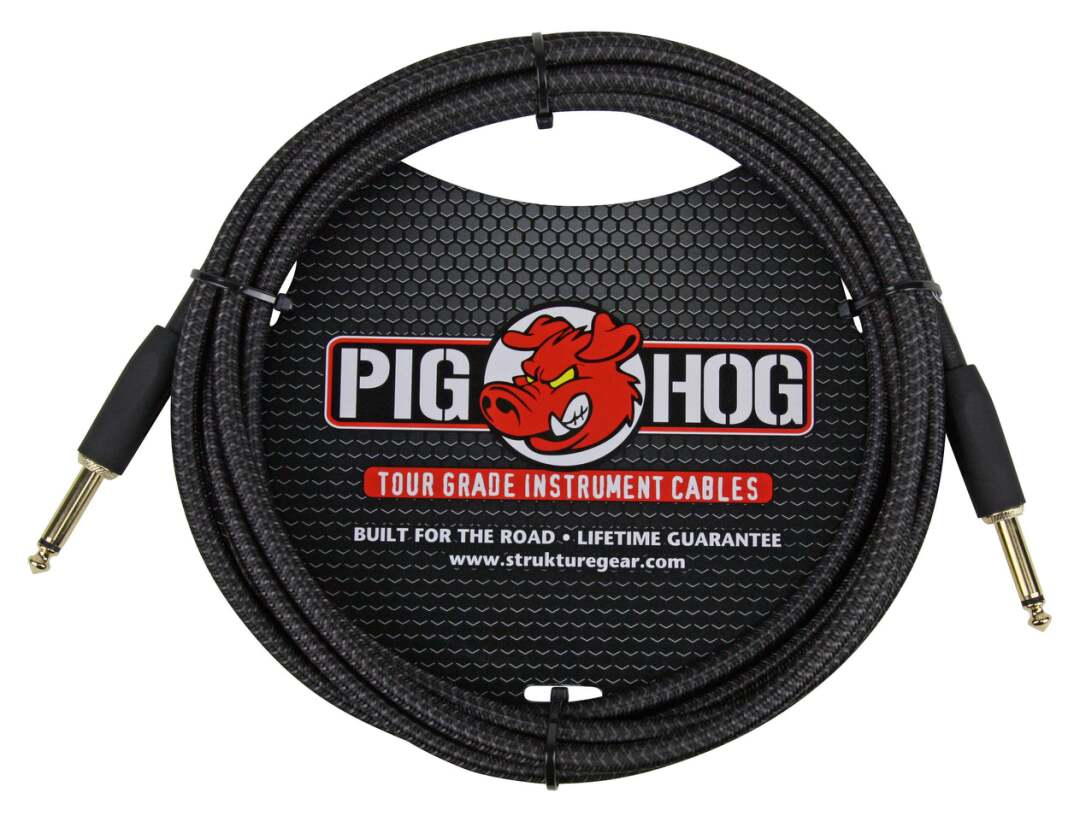 Pig Hog PCH10 Instrument Cable. 10' - Black Woven
