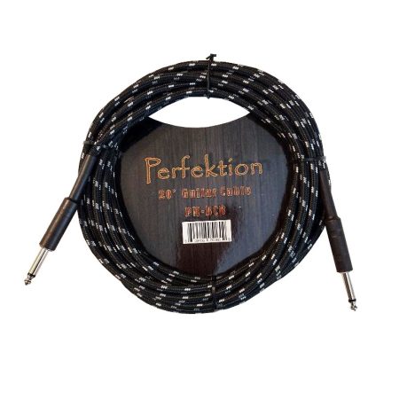 Perfektion PMB 20' Braided Instrument Cable Black & White