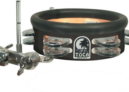 Toca Percussion Jingle-Hit Tambourine with Gibraltar Mount - Black Mar