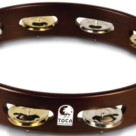 Toca Dark Wood Acacia Tambourine 10" Single Row