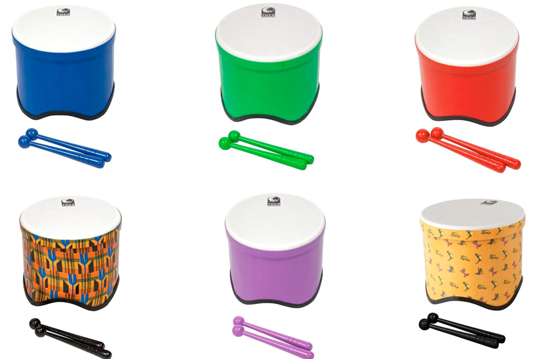 Toca Freestyle 2 Lightweight Tom Tom, 10" Head, 8" Tall, PVC Construct - 6 Pack