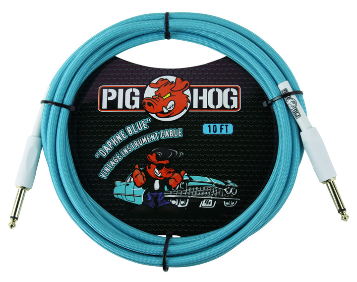 Pig Hog PCH10 Instrument Cable. 10' - Daphne Blue