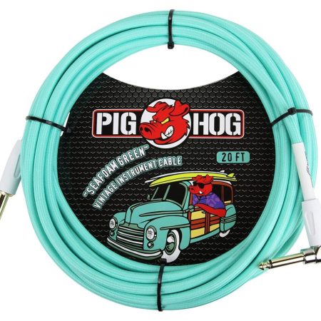 Pig Hog PCH20 Instrument Cable - Surf Green Right Angle