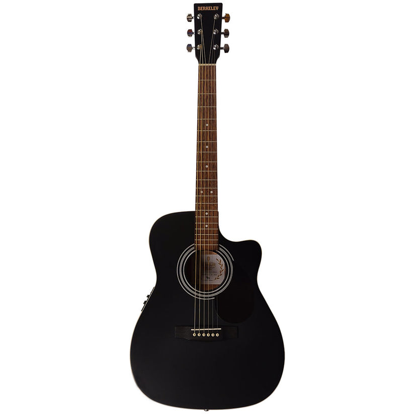 Berkeley Concert Acoustic / Electric Cutaway Guitar Black