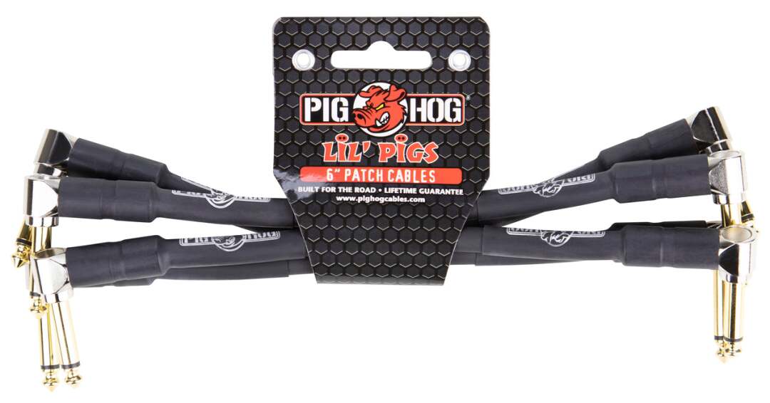 Pig Hog PHLIL6 Lil Pigs Patch Cables. 6" (4 Pack)