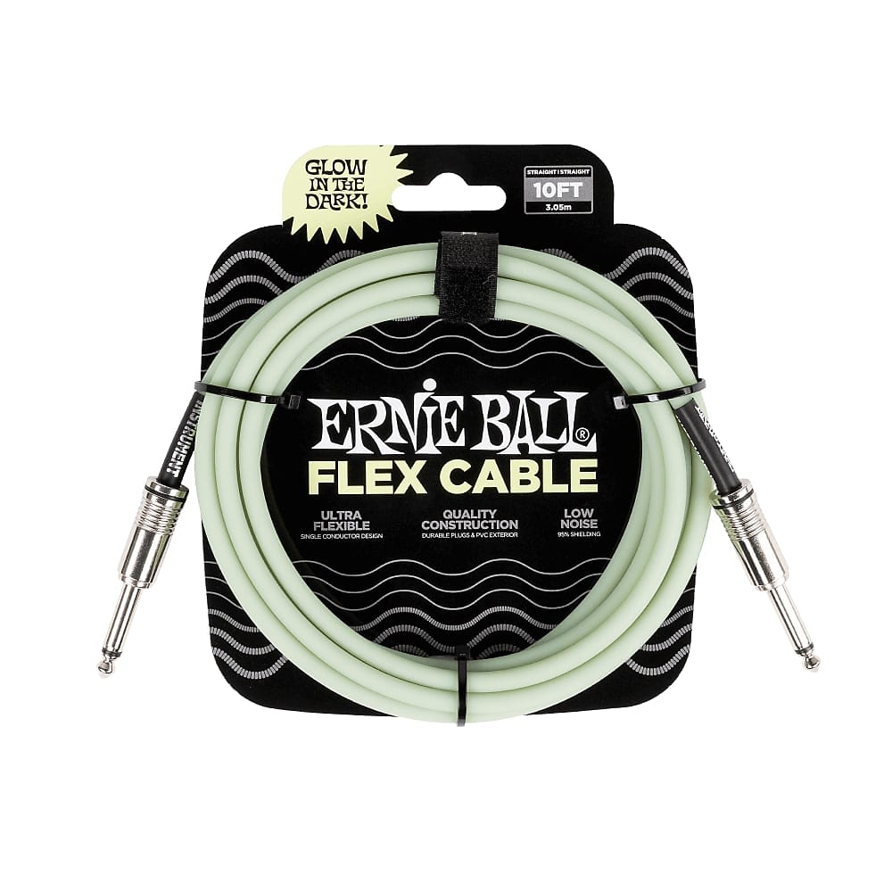 Ernie Ball P06436 Flex Instrument Cable Straight/Straight 10ft - Glow
