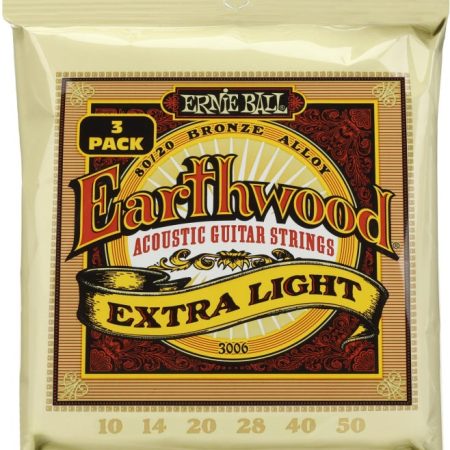 Earthwood Phosphor Bronze Acoustic Guitar Strings 10-50 Extra Light 3pk
