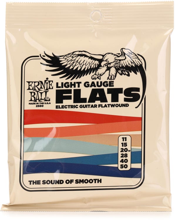 Ernie Ball EB2580 Flatwound Electric Guitar Strings - .011-.050, Light