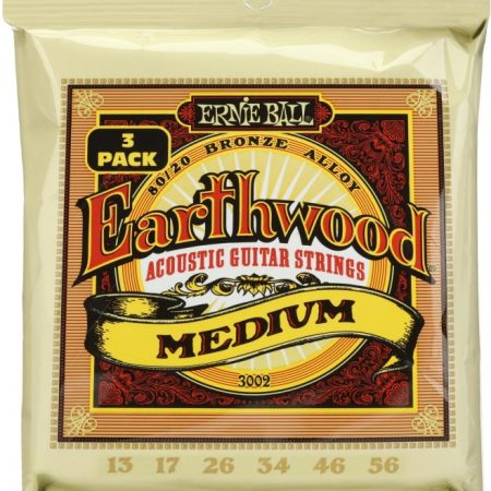 Earthwood Phosphor Bronze Acoustic Guitar Strings 13-56 Medium 3pk