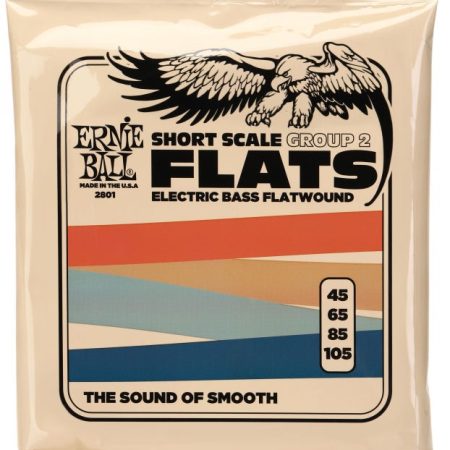 Ernie Ball 2801 Flatwound Short-scale Electric Bass Guitar Strings, .0