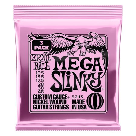 Mega Slinky Nickel Wound Electric Guitar Strings 10.5-48 Gauge - 3 Pac
