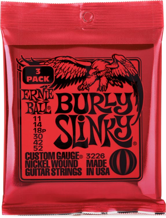 Ernie Ball 3226 Burly Slinky Nickel Wound Electric Guitar Strings - .0