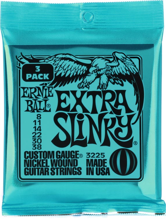 Ernie Ball 3225 Extra Slinky Nickel Wound Electric Guitar Strings - .0