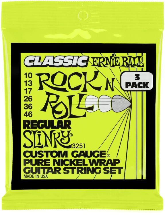 Ernie Ball 3251 Regular Slinky Classic Rock N Roll Electric Guitar Str
