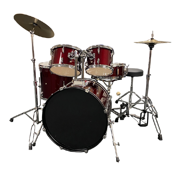 Perfekt Gear Full Size Complete Drum Set Wine Red