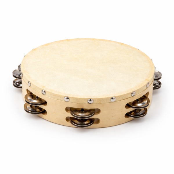 Perfekt Gear Double Row Tambourine with Head 10" - 16 Pair Jingles