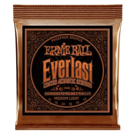 Everlast Medium Light Coated Phosphor Bronze Acoustic Guitar Strings -