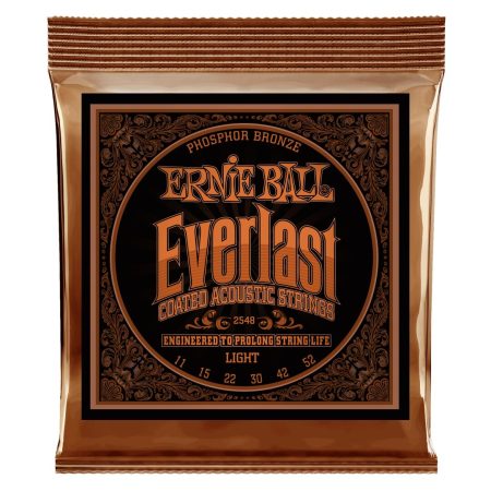 Everlast Light Coated Phosphor Bronze Acoustic Guitar Strings - 11-52