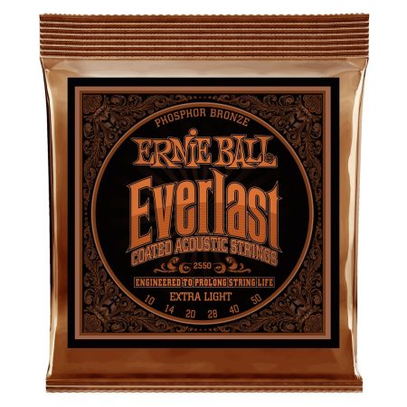 Everlast Extra Light Coated Phosphor Bronze Acoustic Guitar Strings -
