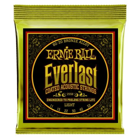 Everlast Light Coated 80/20 Bronze Acoustic Guitar Strings - 11-52 Gau