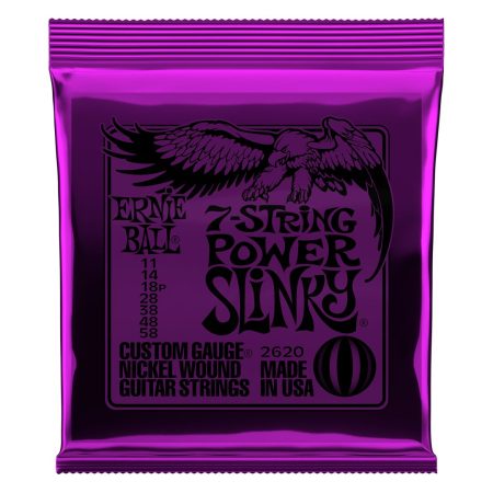 Power Slinky 7-String Nickel Wound Electric Guitar Strings - 11-58 Gau