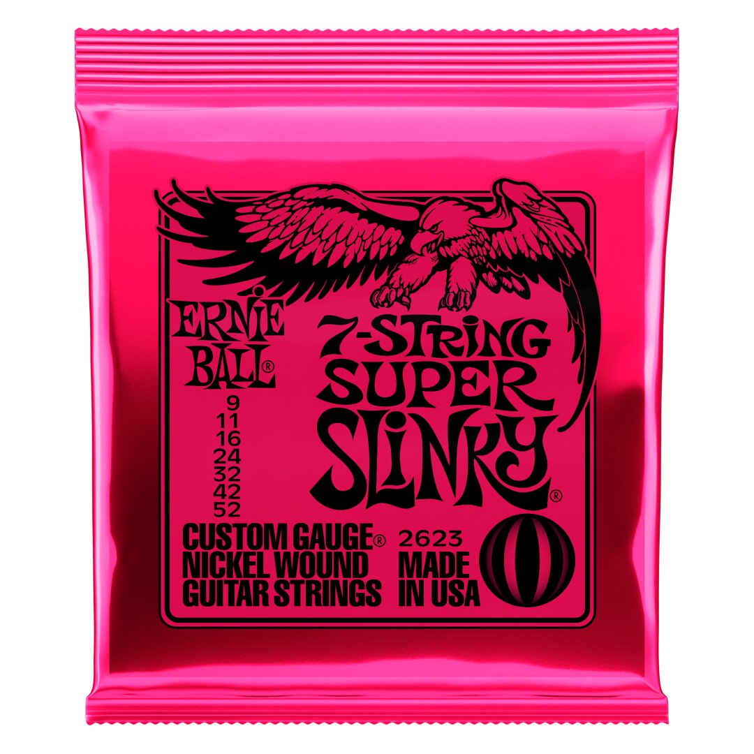 Super Slinky 7-String Nickel Wound Electric Guitar Strings - 9-52 Gaug