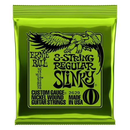 Regular Slinky 8-String Nickel Wound Electric Guitar Strings - 10-74 G