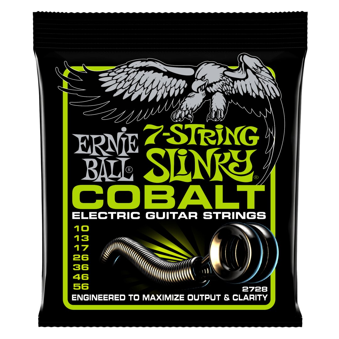 Regular Slinky Cobalt 7-String Electric Guitar Strings - 10-56 Gauge