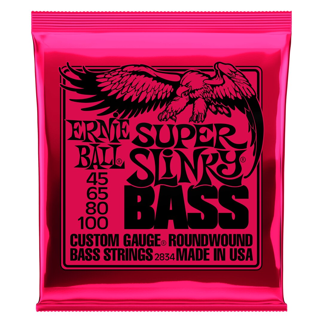 Super Slinky Nickel Wound Electric Bass Strings - 45-100 Gauge