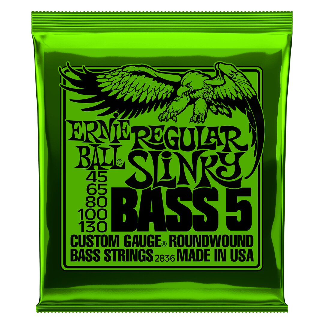 Regular Slinky 5-String Nickel Wound Electric Bass Strings - 45-130 Ga