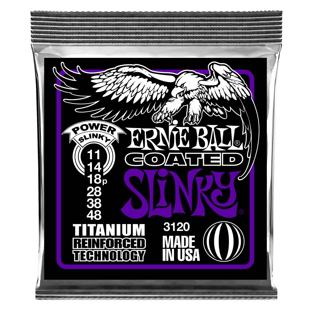 Power Slinky Coated Titanium RPS Electric Guitar Strings - 11-48 Gauge